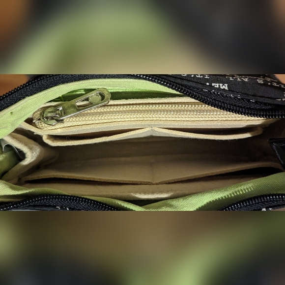 New bag organizer/insert black felt 2 slip pockets on interior & exterior both - Picture 1 of 4